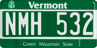 VT license plate NMH532
