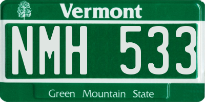 VT license plate NMH533