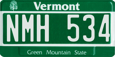 VT license plate NMH534