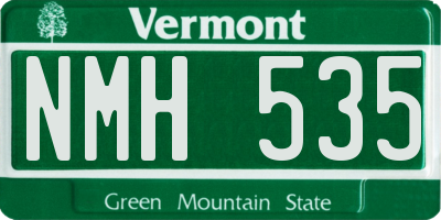 VT license plate NMH535