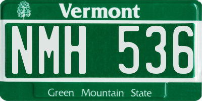 VT license plate NMH536