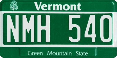 VT license plate NMH540