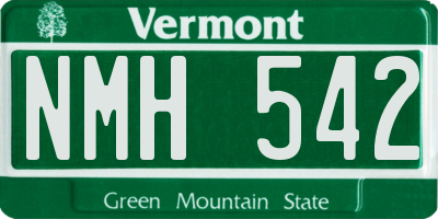 VT license plate NMH542