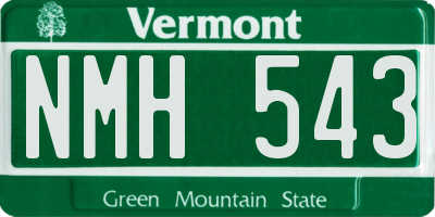 VT license plate NMH543