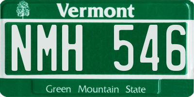 VT license plate NMH546