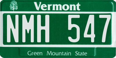 VT license plate NMH547