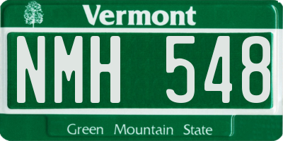 VT license plate NMH548