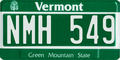 VT license plate NMH549