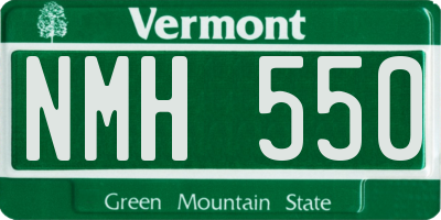 VT license plate NMH550