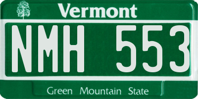 VT license plate NMH553