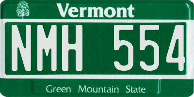 VT license plate NMH554