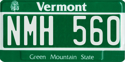VT license plate NMH560