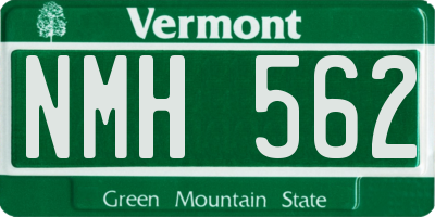 VT license plate NMH562