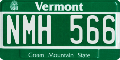 VT license plate NMH566