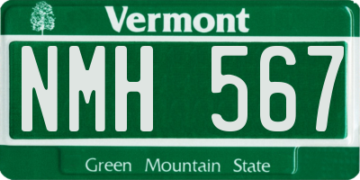 VT license plate NMH567