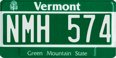VT license plate NMH574