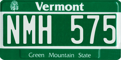 VT license plate NMH575