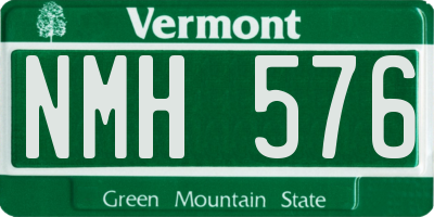 VT license plate NMH576