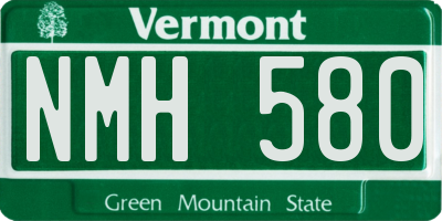 VT license plate NMH580