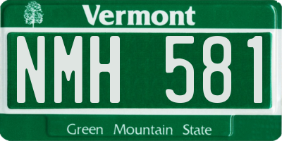 VT license plate NMH581