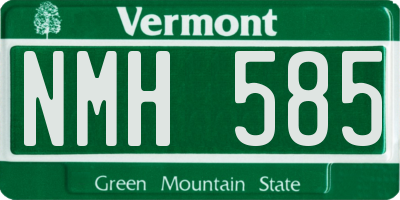 VT license plate NMH585
