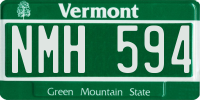 VT license plate NMH594