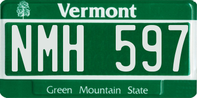VT license plate NMH597