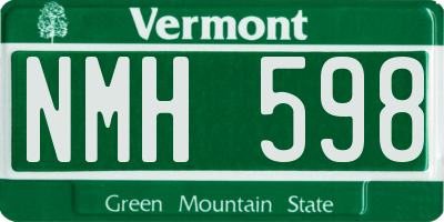 VT license plate NMH598