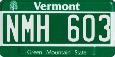 VT license plate NMH603