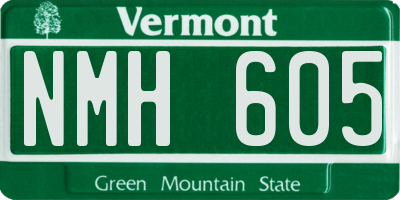 VT license plate NMH605