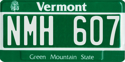 VT license plate NMH607