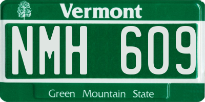 VT license plate NMH609