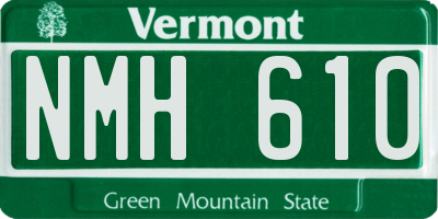 VT license plate NMH610