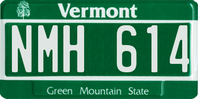 VT license plate NMH614