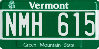 VT license plate NMH615