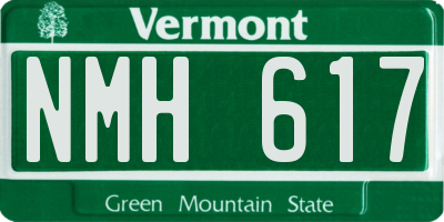 VT license plate NMH617