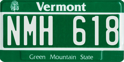 VT license plate NMH618