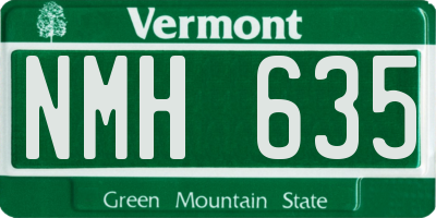 VT license plate NMH635