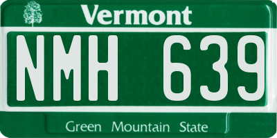VT license plate NMH639