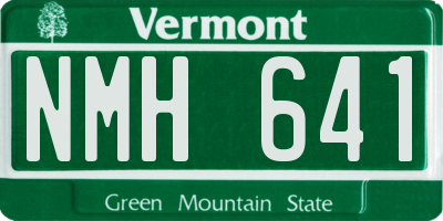 VT license plate NMH641