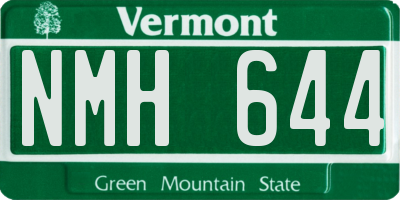 VT license plate NMH644