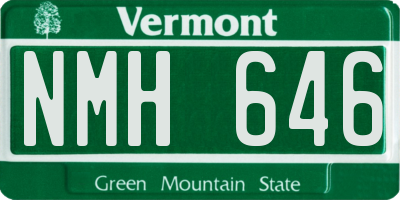 VT license plate NMH646