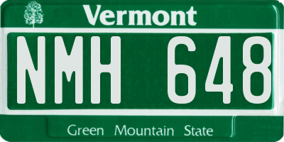VT license plate NMH648