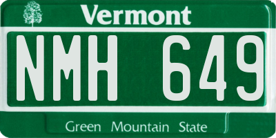 VT license plate NMH649