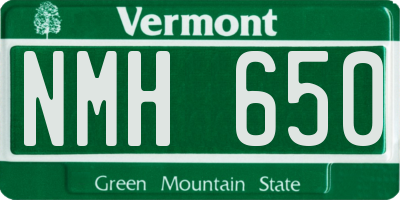 VT license plate NMH650