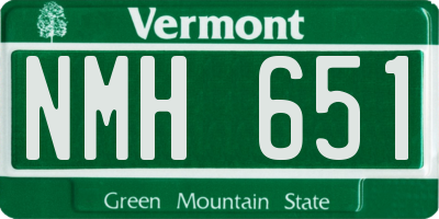 VT license plate NMH651