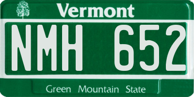 VT license plate NMH652