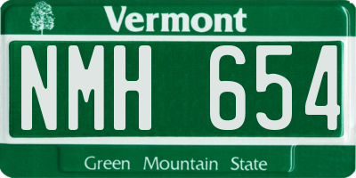 VT license plate NMH654