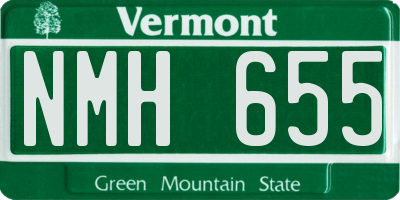 VT license plate NMH655