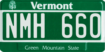 VT license plate NMH660